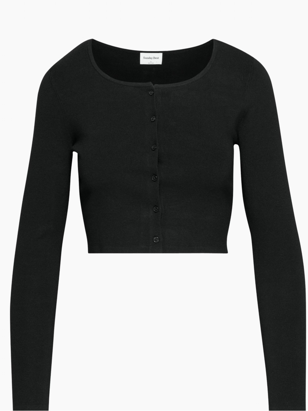 Sunday Best Izzy Black Cropped Button-Front Cardigan